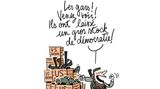 Cartoon eines Soldaten vor Munitionskisten