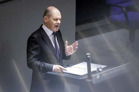 Olaf Scholz am Rednerpult