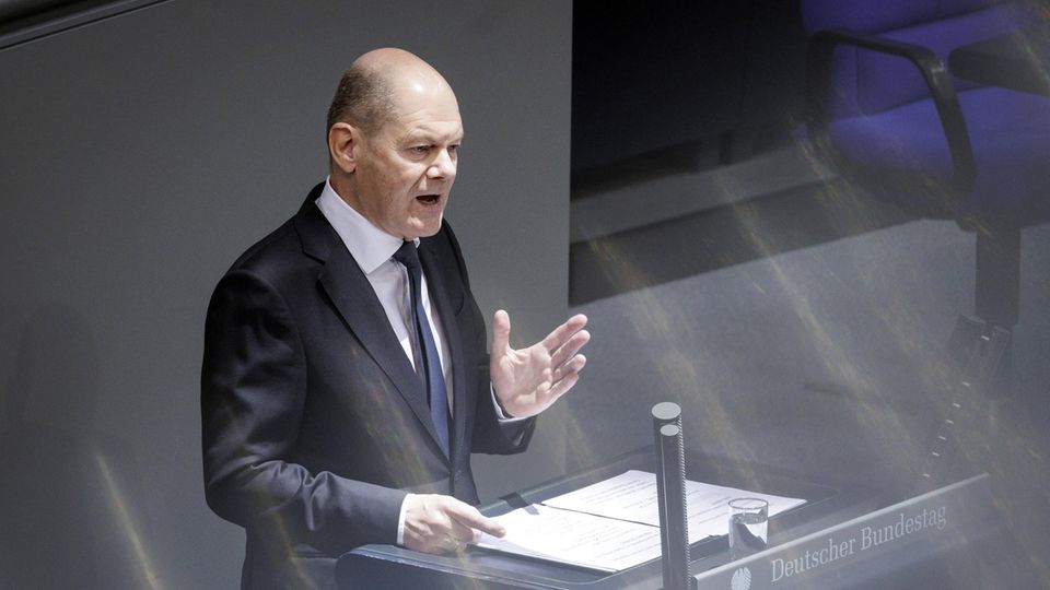 Olaf Scholz am Rednerpult