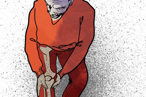 Illustration eines Mannes mit Knieschmerzen