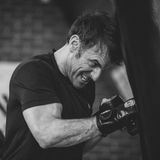 Frankreichs Präsident Emmanuel Macron beim Boxen