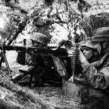 Die Munition wurde aus einem Gurt und nicht aus einem Magazin nachgeführt