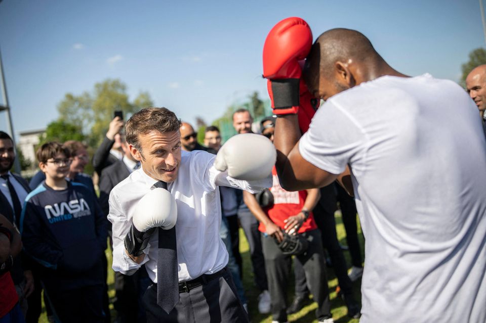 Macron beim Boxen