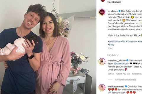 Renata Lusin mit Valentin und Tochter Stella auf Instagram