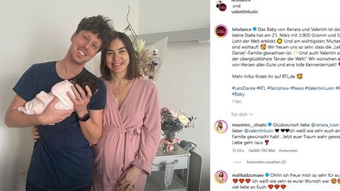 Renata Lusin mit Valentin und Tochter Stella auf Instagram