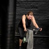 Dänemarks Ministerpräsidentin Mette Frederiksen beim Spinning-Training