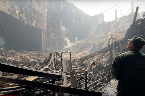 Die Konzerthalle bei Moskau ist ein Trümmerfeld