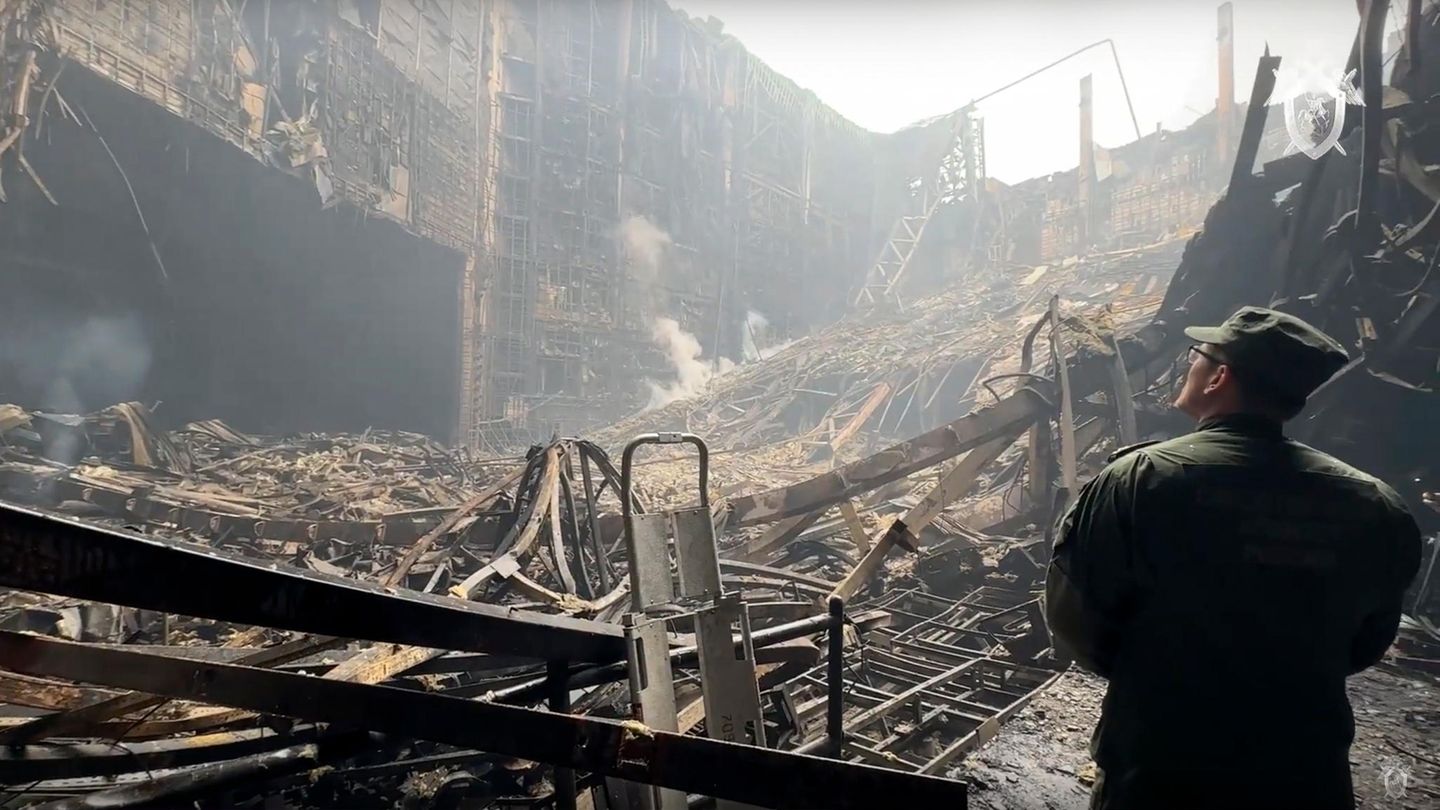Die Konzerthalle bei Moskau ist ein Trümmerfeld
