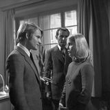 ritz Wepper (links), Reinhard Glemnitz und Monika Lundi im Gespräch