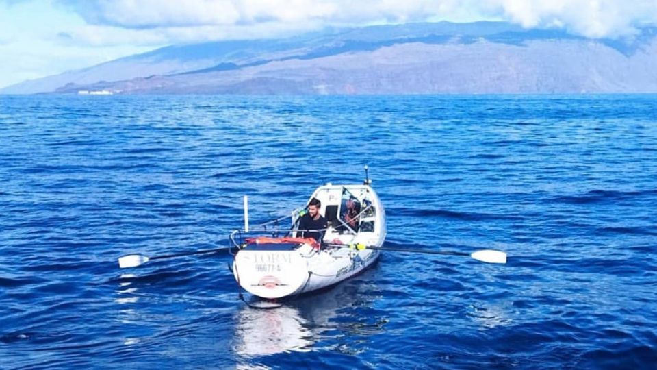 Julen Sánchez im Ruderboot Julen Sánchez im Ruderboot