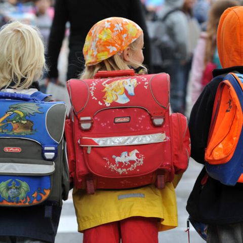 Symbolfoto für Fossilfund in Kalifornien: Schulkinder gehen über eine Straße