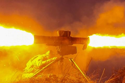 Ein Panzerabwehrraketensystem 9K111 Fagot der Luftlandedivision der russischen Streitkräfte in Tula