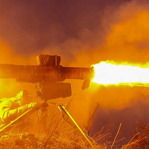 Ein Panzerabwehrraketensystem 9K111 Fagot der Luftlandedivision der russischen Streitkräfte in Tula