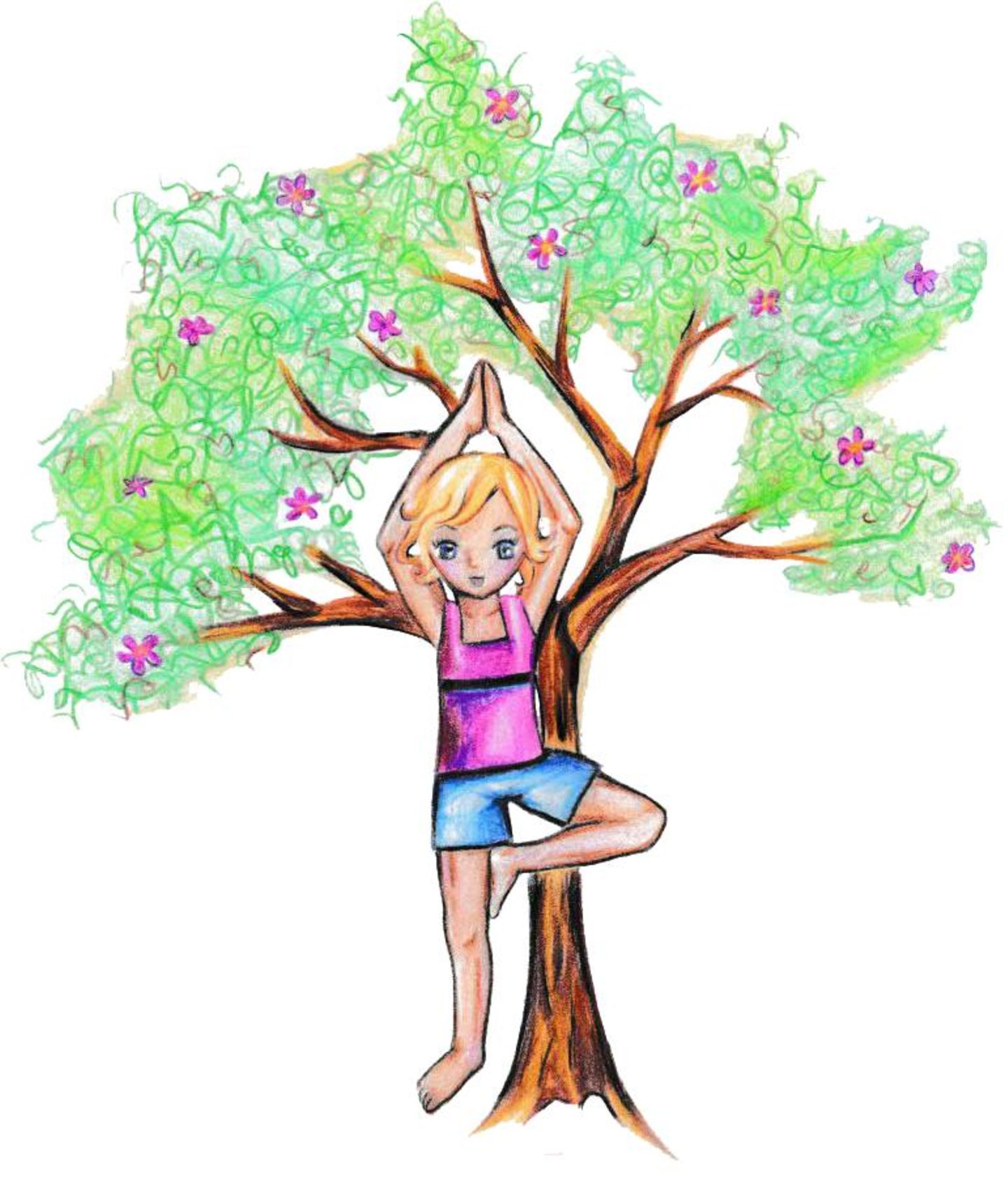 Kinder Yoga Baum