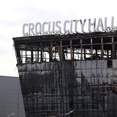 Das ausgebrannte Konzerthaus Crocus City Hall in Krasnogorsk nahe Moskau am 26. März