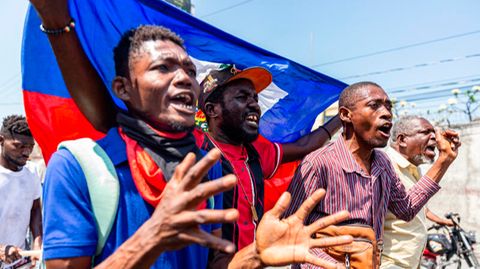 Demonstranten in Haitis Hauptstadt Port-au-Prince