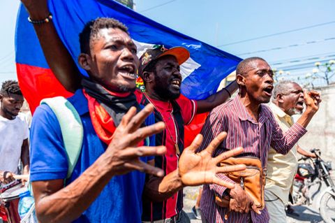 Demonstranten in Haitis Hauptstadt Port-au-Prince