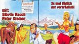 Der Kurpfuscher und seine fixen Töchter Das gemalte Kinoplakat zu "Der Kurpfuscher und seine fixen Töchter": Drei nackte Frauen und zwei Männer sitzen auf einer Weide.