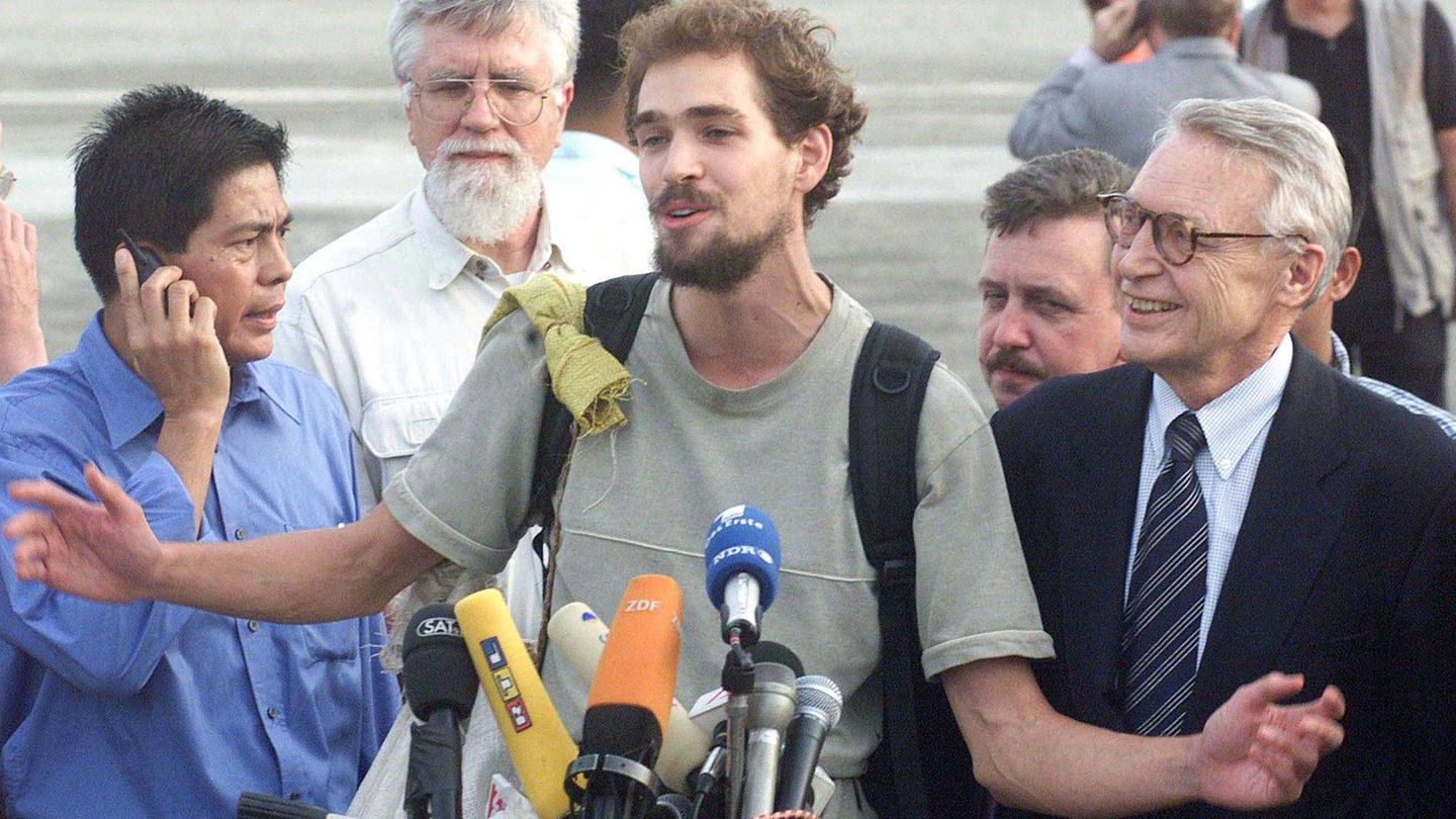Marc Wallert nach seiner Befreiuung