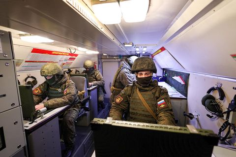 Das Foto zeigt eine russische Raketeneinheit in Kaliningrad