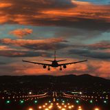 Flugzeug bei Landung