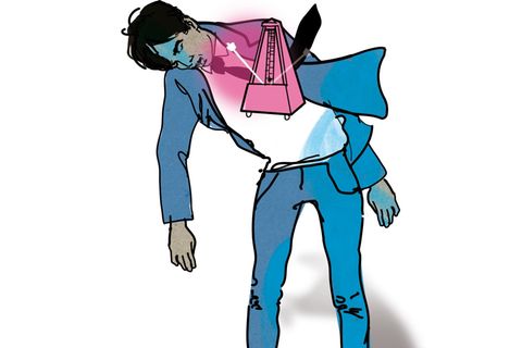 Illustration der wöchentlichen "Die Diagnose"-Kolumne: Ein Mann im Anzug wird ohnmächtig
