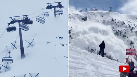Sessellift wird in Italien zum Spielball des Sturms – Lawinenabgang in der Schweiz