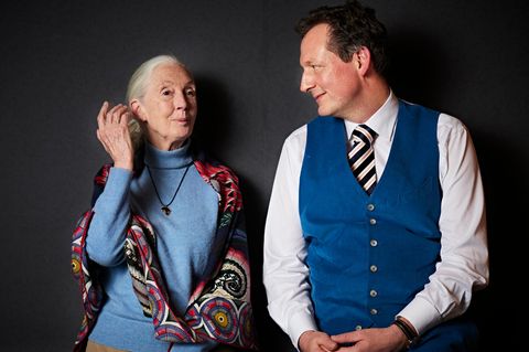 Jane Goodall und Eckart von Hirschhausen nebeneinander