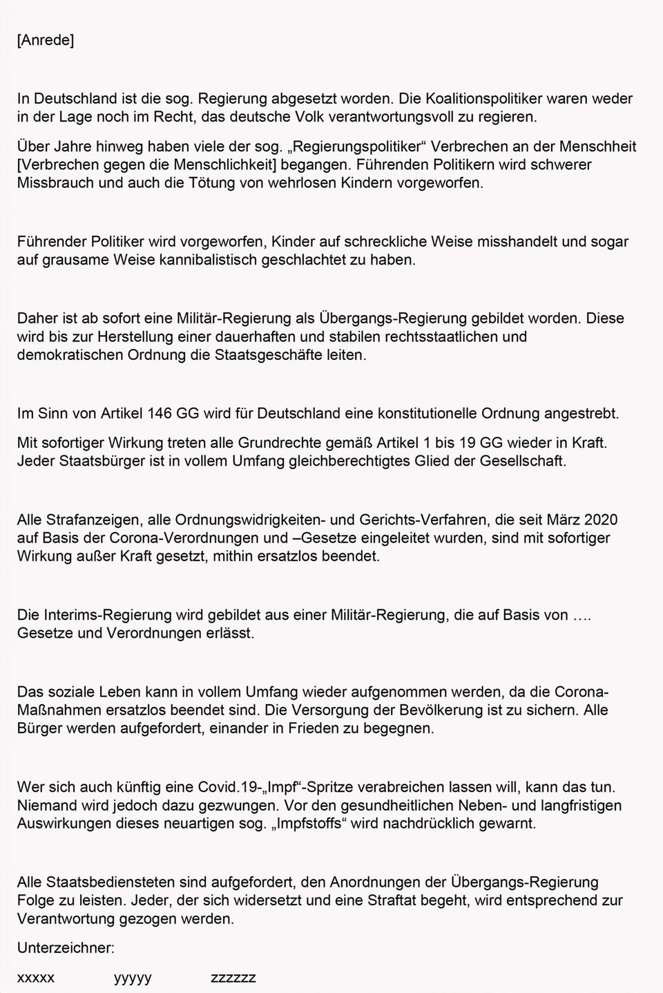 Reichsbürger Eder Erklärung von Eder Textdokument