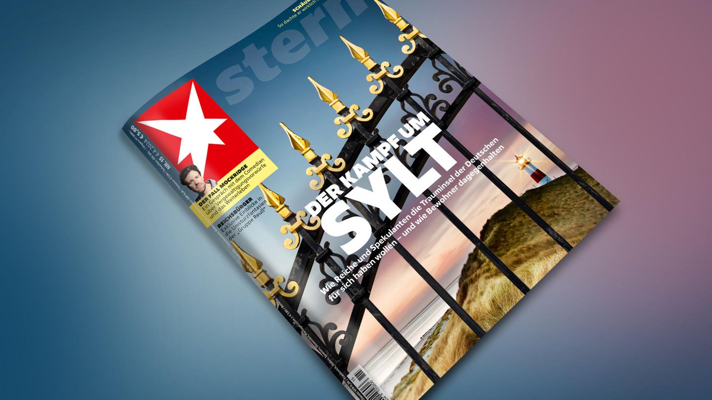 das akutelle Cover des stern zeigt Sylt hinter einem hohen golden gezackten Zaun