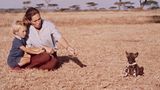 Jane Goodall mit ihrem Sohn Hugo Eric Louis van Lawick