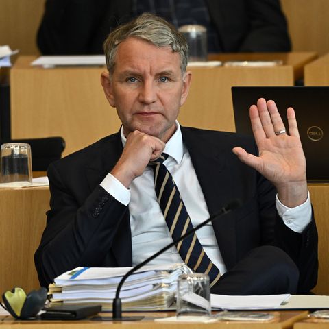 AfD-Politiker Björn Höcke im Plenarsaal des Thüringer Landtag