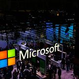 Microsoft-Logo auf einer Messe