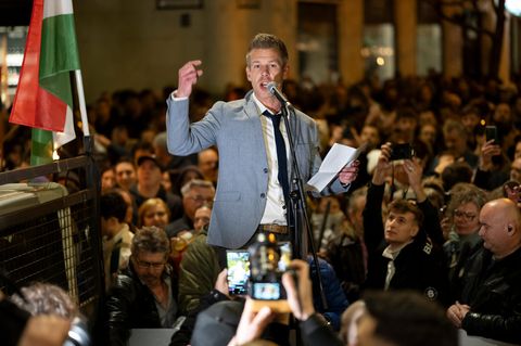 Ungarn: Péter Magyar spricht in Budapest vor Anhängern