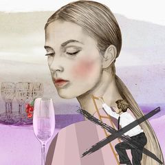 Illustration zeigt eine Frau die arrogant über die Schulter schaut wärend ihr Freund versucht mit einer Leiter zu ihr aufzusteig