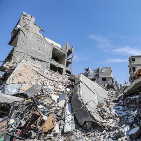 Zerstörtes Haus in Gaza