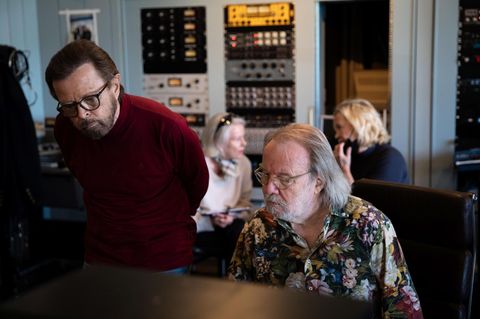 Foto der band Abba im Studio