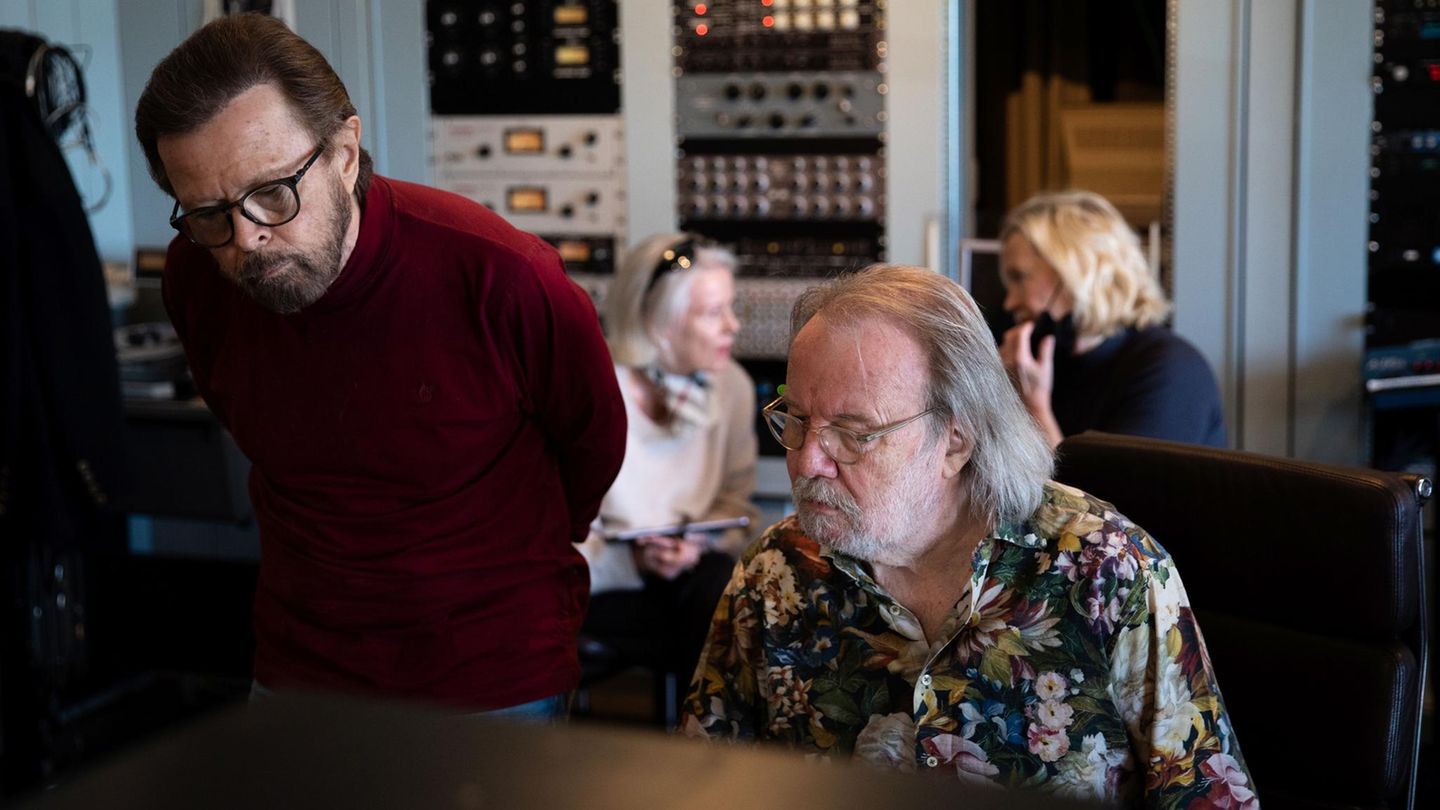 Foto der band Abba im Studio