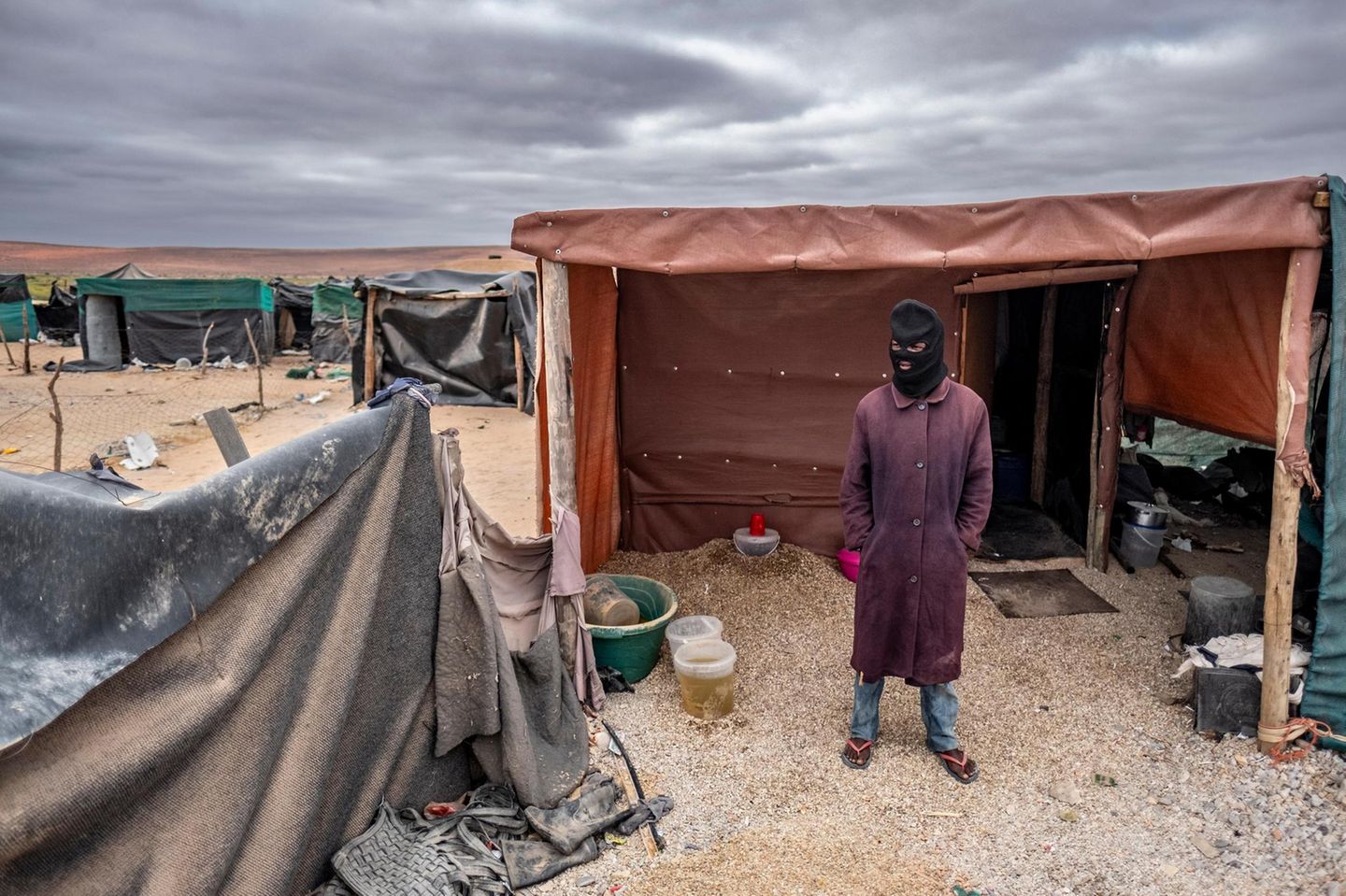 Ein illegaler Gräber aus Lesotho im Camp