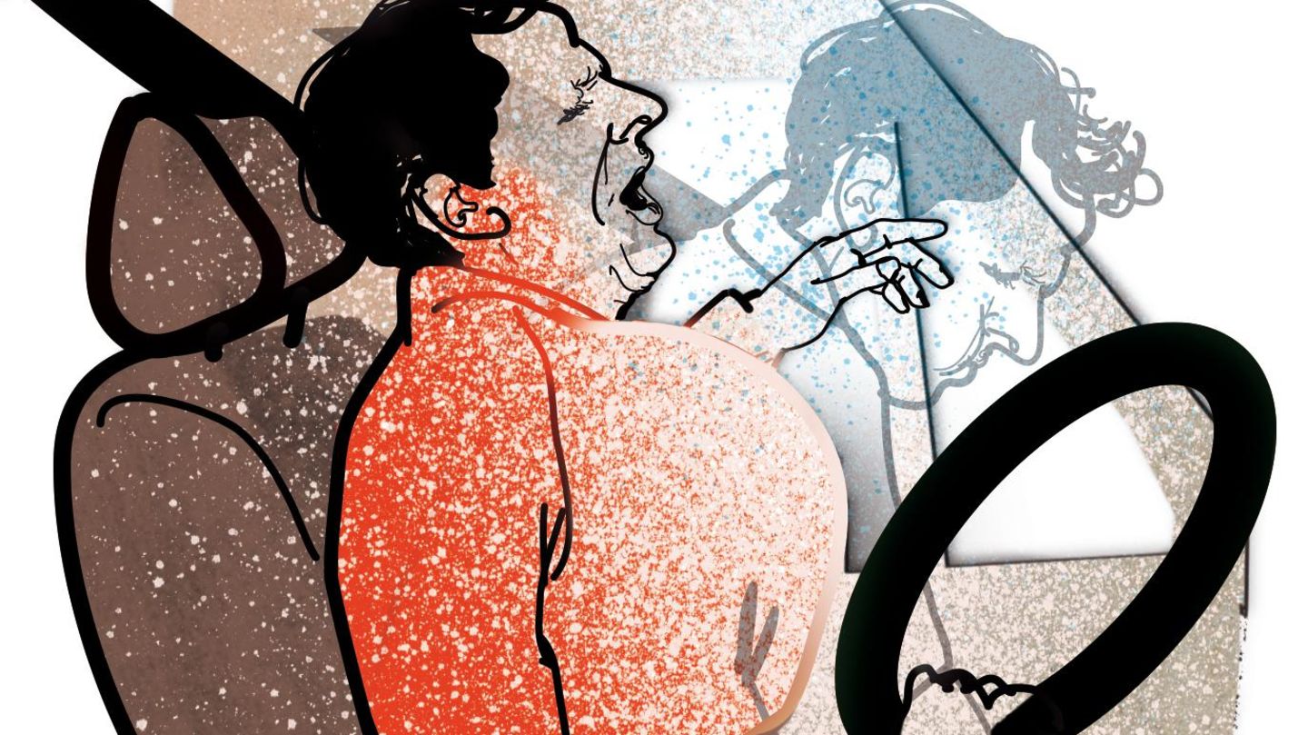 Illustration der Kolumne "Die Diagnose": Mann unterdrückt ein Niesen am Steuer