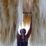 In Lucknow, Indien, bereitet dieser Mann traditionelle Süßigkeiten namens Vermicelli vor