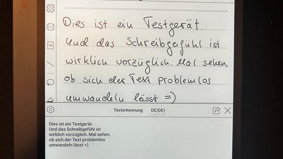 Die AI-Textumwandlung auf dem Boox Air Note 3