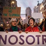 Demonstrantinnen in Madrid gehen für ein liberales Abtreibungsrecht auf die Straße