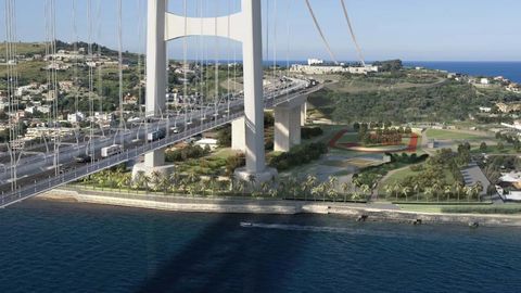 digitale Simulation der Brücke Ponte Stretto Messina