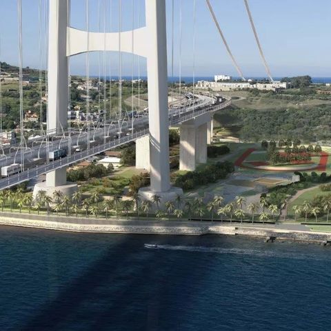 digitale Simulation der Brücke Ponte Stretto Messina