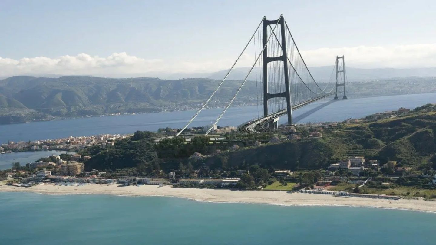 digitale Simulation der Brücke Ponte Stretto Messina