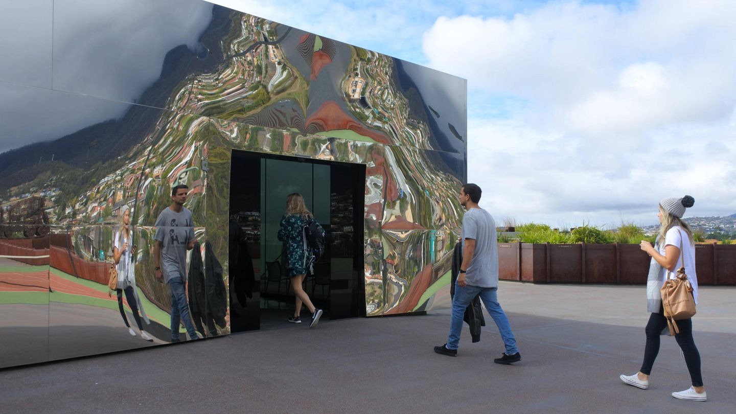 Der Eingangsbereich des Museum voor oude en nieuwe kunst in Hobart in Australië