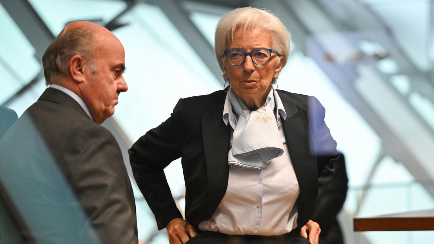 Christine Lagarde en Luis de Guindos in de EZB-Zentrale
