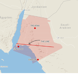 Projekt Neom: Karte mit The Line und den weiteren geplanten Stätten