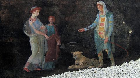 Pompeji: Bildnis von Helena und Paris im "Schwarzen Raum"